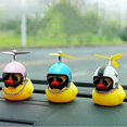thumbnail image 2 of Lindo patito amarillo con casco y hélice, pato rompevientos, decoración interior, adornos para coche, accesorios, juguete para niños, estrella blanca B, 2 of 5