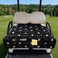thumbnail image 2 of Psesaysky Golf Cart Seat Covers with 4 Pockets Soft Golf Cart Seat Towel Blanket, Extra Handle, Foldable and Washable, Suit EZGO TXT RXV/Club Car Seats, Black, 2 of 8