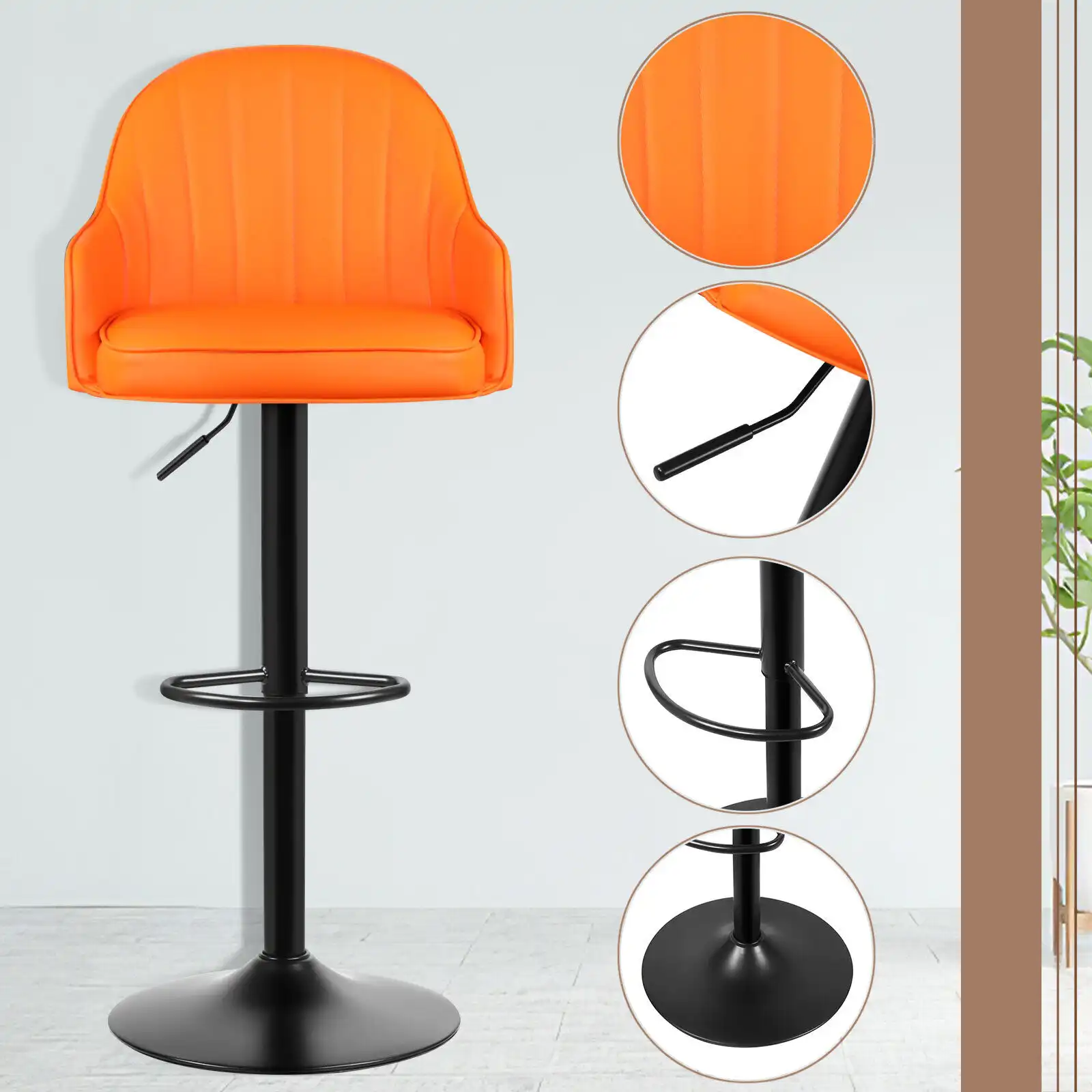 Magshion Adjustable Height Bar Stools, Set of 2 Modern Kitchen Counter