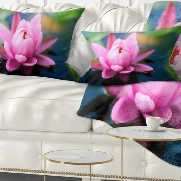 Designart 12" x 20" Purple Polyester Throw Pillow