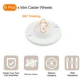 thumbnail image 3 of 8Pack Adhesive Mini Caster Wheels, Swivel Universal Caster 360 Degree Rotation Sticky Pulleys (White), 3 of 6
