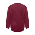 thumbnail image 6 of ManxiVoo Women's Crewneck Sweatshirt Long Sleeve Loose Fit Casual Pullover Top Spring Fall Essentials S Size Wine, 6 of 6