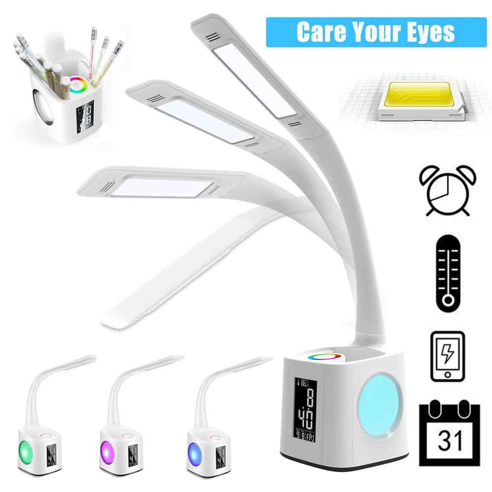 pen holder and time display table lamp