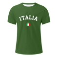 thumbnail image 5 of Mens T Shirts Italian Flag Letter Print Short Sleeve Crewneck Tee Shirts Summer Casual Lightweight Top Army Green L, 5 of 5
