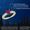 thumbnail image 2 of Gem Stone King 14K Yellow Gold Ruby Red Mystic Topaz and Lab Grown Diamond Engagement Ring for Women | 1.68 Cttw | Oval 7X5MM | Gemstone November Birthstone | Size 6, 2 of 6