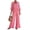 Pink, variant on Women's V-Neck Long Sleeve Shirt and Wide Leg Pants Set Casual Loose Fit Fashion Comfortable 2 Piece Outfits, Green, L