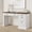 Brown And White, variant on QinaQin 54-Inch Grooved Textured Home Office Desk with Storage Space, Modern Executive Desk, Charging Station, Wooden Computer Desk with Drawers for Study, Living Room, Or Bedroom