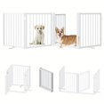 thumbnail image 4 of 80" wide * 32" high all-metal freestanding pet gate, foldable indoor/outdoor dog fence, 4 extra-wide freestanding tall pet enclosure., 4 of 6