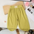 thumbnail image 2 of MEZZALL Girls Ice Silk Pants Elastic High Waisted Casual Trousers For Kids Summer Flowy Stretchy Pants Comfort Toddler Baby Wear 3-4Y, 2 of 4