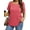 Watermelon Red, variant on MOSHU Scoop Neck T-shirts for Women Short Sleeve Plus Size Tops Curved Hem Womens Shirts