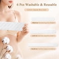 thumbnail image 2 of 6 Pcs Cotton Bra Liners Boob Sweat Pads 3 Layer Rectangle Under Bra Pads Sweat Liners for Women Sweating Supplies White, 2 of 6