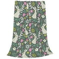 thumbnail image 2 of Honeii Retro Bunny Floral Print Fleece Blanket - Throw Blanket for Bed, Sofa, Couch, Camping, and Travel , Microplush Ultra Soft Warm Blanket-40"x30", 2 of 7