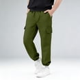 thumbnail image 6 of Lmnyox Kid's Cargo Pants Fashion Loose Solid Color School Pants Causal Cuffed Sports Trousers with Pockets, 6 of 7