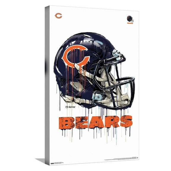 NFL Chicago Bears - Drip Helmet 20 Canvas Wall Poster, 14.725" x 22.375"