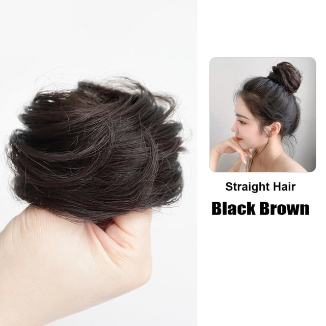 Extensions de Chignon Désordonné pour Femmes, Perruques Synthétiques Droites/bouclées, Chouchous, Beignet Naturel, Postiches Queue de Cheval