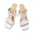 thumbnail image 3 of Sandalias de tacón WAYDERNS blancas para mujer con punta abierta, copa 8.5US, 3 of 8