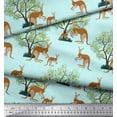 thumbnail image 2 of Soimoi Cotton Cambric Fabric Tree & Kangaroo Animal Printed Craft Fabric by The Yard 56 Inch Wide, 2 of 3