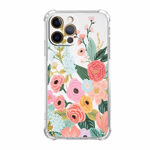 Beautiful Red Flowers Case for iPhone 11 Pro Max,Aesthetic Colourful Floral Pattern Soft TPU Full Cover Case