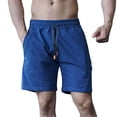 thumbnail image 1 of Aayomet Mens Workout Shorts Sport Shorts Tether Fashion Shorts (Blue, L), 1 of 5