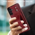 thumbnail image 2 of Dteck for Samsung Galaxy A13 5G Slim Case, Shockproof Premium PU Leather Soft TPU Business Cover with Wrist Strap Kickstand Flip Stand Protection Case, red, 2 of 7