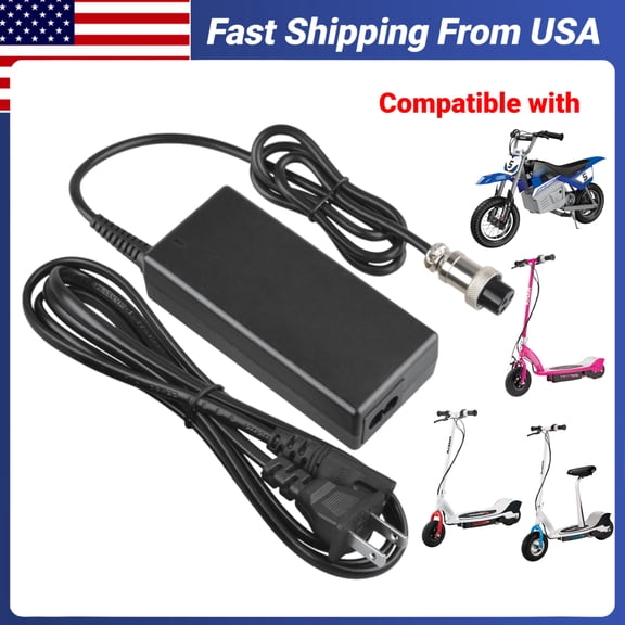 Zhazpor 24V 2A AC Adapter Charger Compatible with Razor ZR350 Dirt Series Power Supply Cord