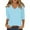 56#Blue, variant on Womens V Neck 3/4 Sleeve T Shirts Loose Fit Shirts Casual Basic Top | Simple Old Money Style Fashion Clothes Multiple Colors Green XL