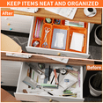 thumbnail image 3 of 45 PCS Plastic Drawer Organizers Set, 3-Sizes Vanity and Makeup Organizer, Desk and bathroom Drawer Organizer Trays, Organizers and Storage for Makeup, Jewelry, Gadgets, Utensils, Orange, 3 of 7