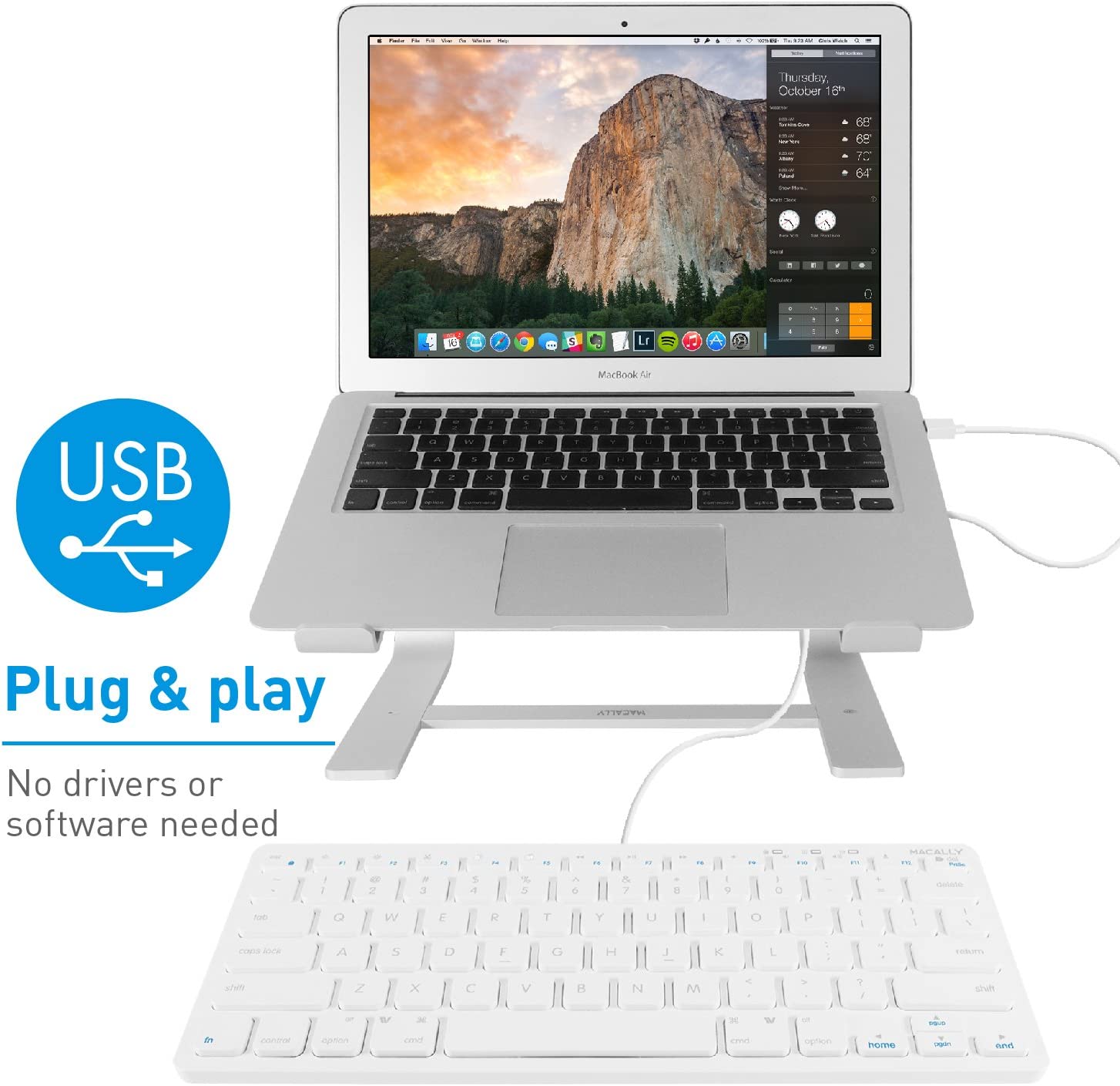 Macally Ultra-Slim USB Wired 78 keys & 20 shortcut Keyboard with