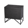 thumbnail image 6 of COZAYH Modern 2-Drawer Nightstand, Contemporary Line Accent End Side Table with Black Metal Base for Bedroom, Living Room, Office, Distressed Black, 6 of 7