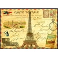 thumbnail image 2 of De Lauzun, Marion  14x11 Black Ornate Wood Framed with Double Matting Museum Art Print Titled - Vintage Paris Postcard Eiffel Tower, 2 of 4