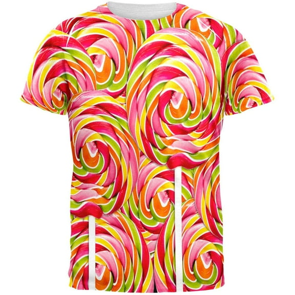Swirl Giant Lollipop All Over Adult T-Shirt - Medium
