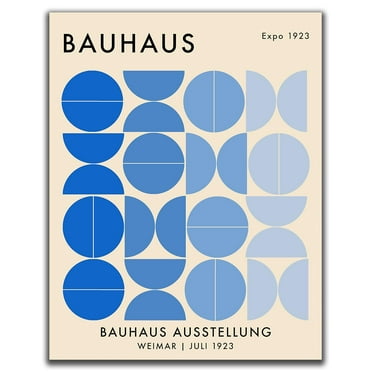 K&L Design Co: Abstract Wall Art Decor - 11x14" Art Prints Unframed - BAUHAUS Blue