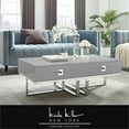 thumbnail image 2 of Posh Living Ottoman Blush Velvet Tufted Allover Castered Legs, 2 of 7
