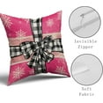 thumbnail image 4 of Red Green Christmas Lumbar Pillow Covers 12x20 Set of 2 Rustic Xmas Snowflakes Holiday Decoration Plaid Print Decorative Outdoor Pillowcases Winter Gift Throw Cushion Case Decor for Couch Sofa Bed, 4 of 6