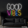 thumbnail image 4 of Craftnamesign Good Vibes Neon Sign, Coffee Shop Wall Art, Bedroom Decor, 4 of 4