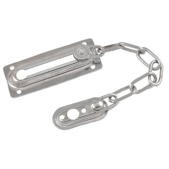 Portable Room Safe Guard Silver-Tone Door Chain Lock for Enhanced Home Security