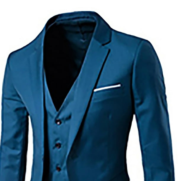 Men's 3 Pieces Suit Blazers Jacket Vest Pants Sets Slim Fit Formal Business  Office Wedding Suits, Black, Medium : : Clothing, Shoes &  Accessories