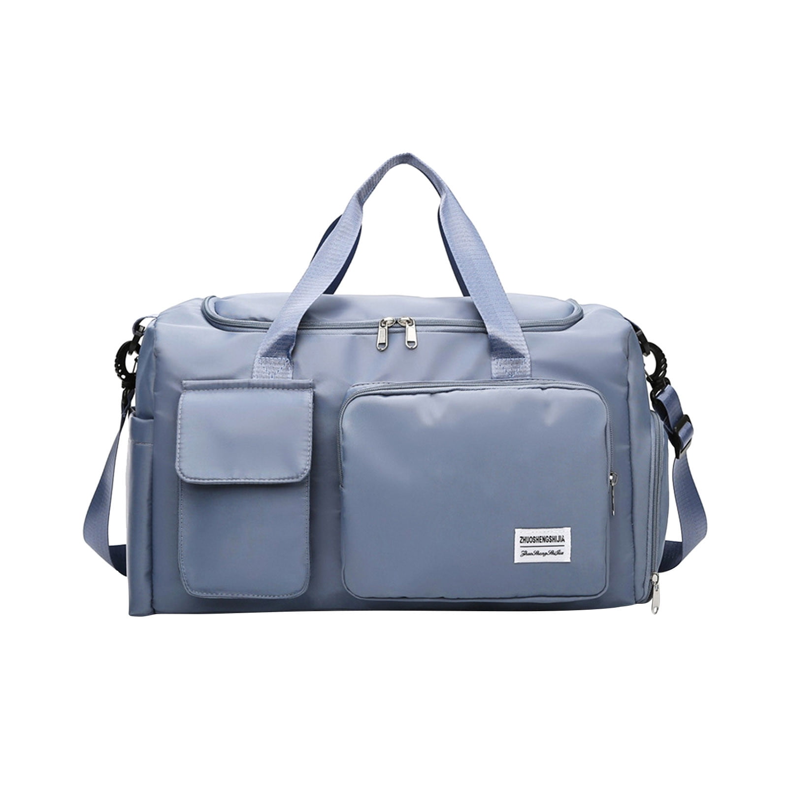 JUYGO Large Foldable Travel Duffel Bag, Sports Tote Gym Bag with Wet Pocket, Carry on Hospital Bags, Shoulder Weekender Overnight Bag for Women and Men