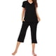 thumbnail image 5 of Conjunto de ropa de dormir para mujer Sexy con cuello en V Pantalones superiores Pijamas de modal Ropa de dormir, Negro, XL Inevent AP001684-04, 5 of 7
