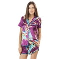 thumbnail image 1 of Ashford & Brooks Women's Satin Short Sleeve Pajama Shorts Set, 1 of 5