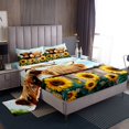 thumbnail image 1 of Erosebridal Highland Cow Sheet Set Full, Sunflower Bedding Sets Full Size, Rustic Animal Decor, 4-Piece, 1 of 7