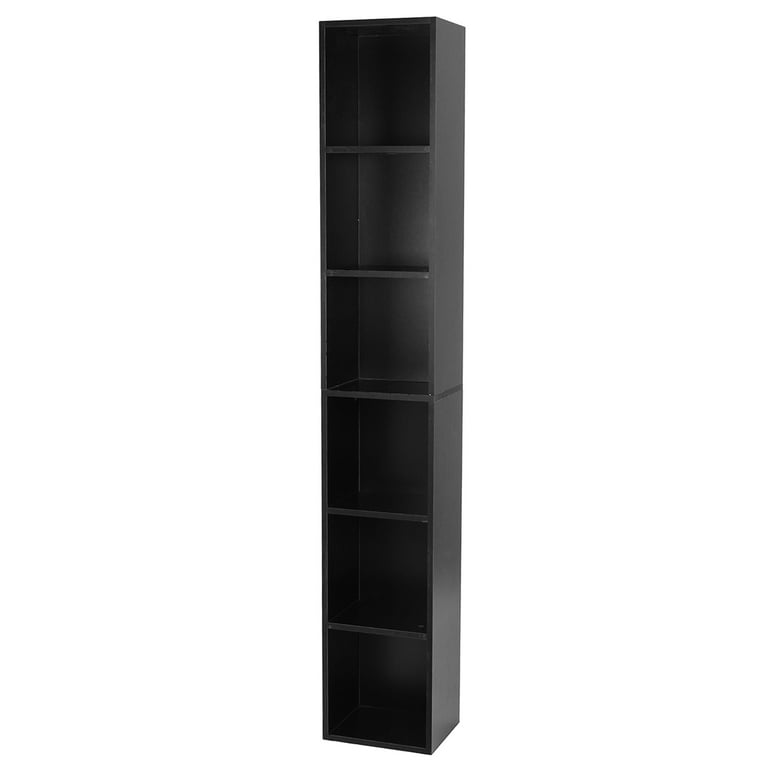 Slim Storage Tower with Six Shelves 70 inches 6 Tier Media Tower