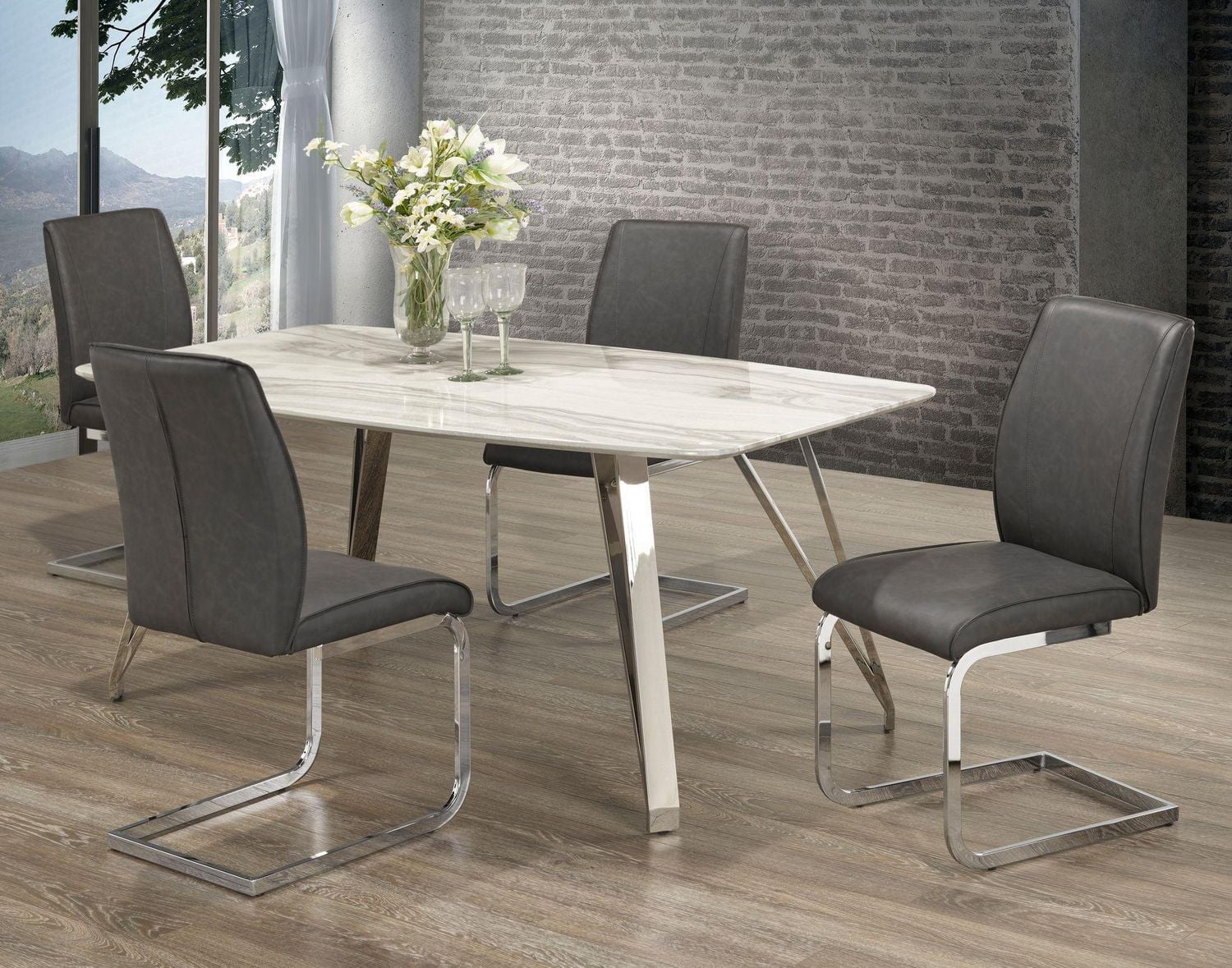 Elliott 5-Piece Dining Set, Grey