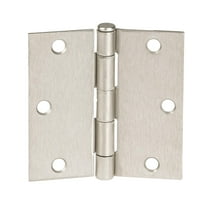Ilyapa Pack of 18 Satin Nickel Door Hinges, 3.5 x 3.5 Inch Interior Square Door Hinges, 3 1/2 Inches, Brushed Nickel with Square Corners for Superior Opening
