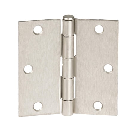 Ilyapa Pack of 18 Satin Nickel Door Hinges, 3.5 x 3.5 Inch Interior Square Door Hinges, 3 1/2 Inches, Brushed Nickel with Square Corners for Superior Opening