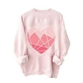 thumbnail image 2 of Tarmeek Long Sleeve Love Heart Printed Shirts for Women Fashion Loose Round Neck Pink Valentines Day Sweatshirts Pullover Casual Womens Tops Valentines Day Gifts for Women, 2 of 5