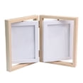thumbnail image 1 of JIEMUCES Double Picture Frame Vertical Rotating Bi-fold Photo Frame with Plexiglass Rustic Tabletop Decor Picture Frame for Home Office, 1 of 8