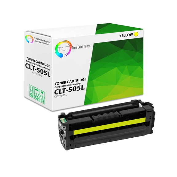 TCT 505L Yellow Toner Cartridge - Compatible With Samsung CLT-505L CLT-Y505L Yellow High Yield