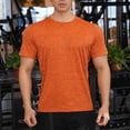 thumbnail image 2 of FRSASU Men's Short Sleeve Crew Neck T-Shirts Athletic Running Workout Performance Breathable Tee Tops Orange, 2 of 7
