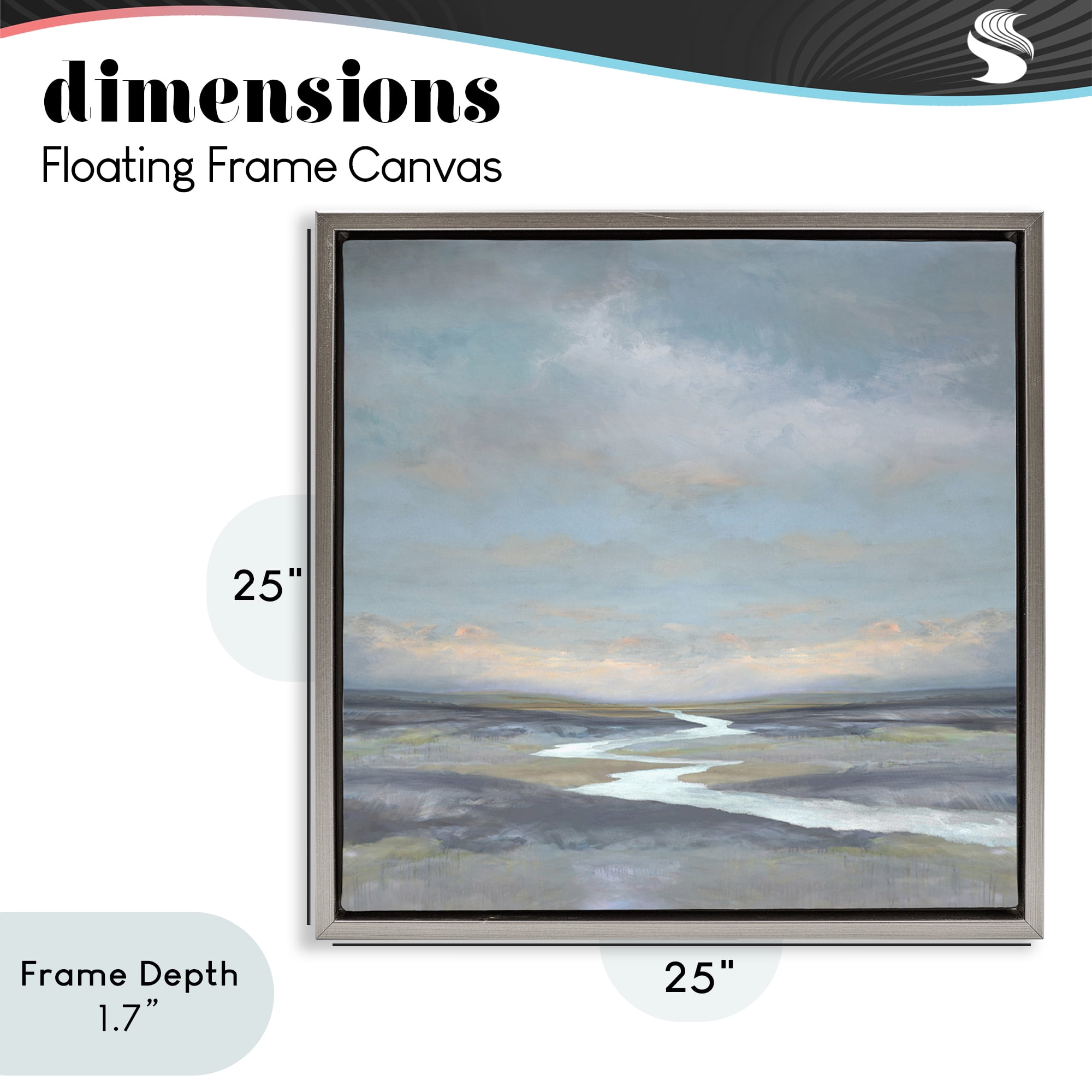 Stupell Industries Riverbend Misty Atmosphere Gray Framed Floater Canvas Wall Art, design by Christy McKee